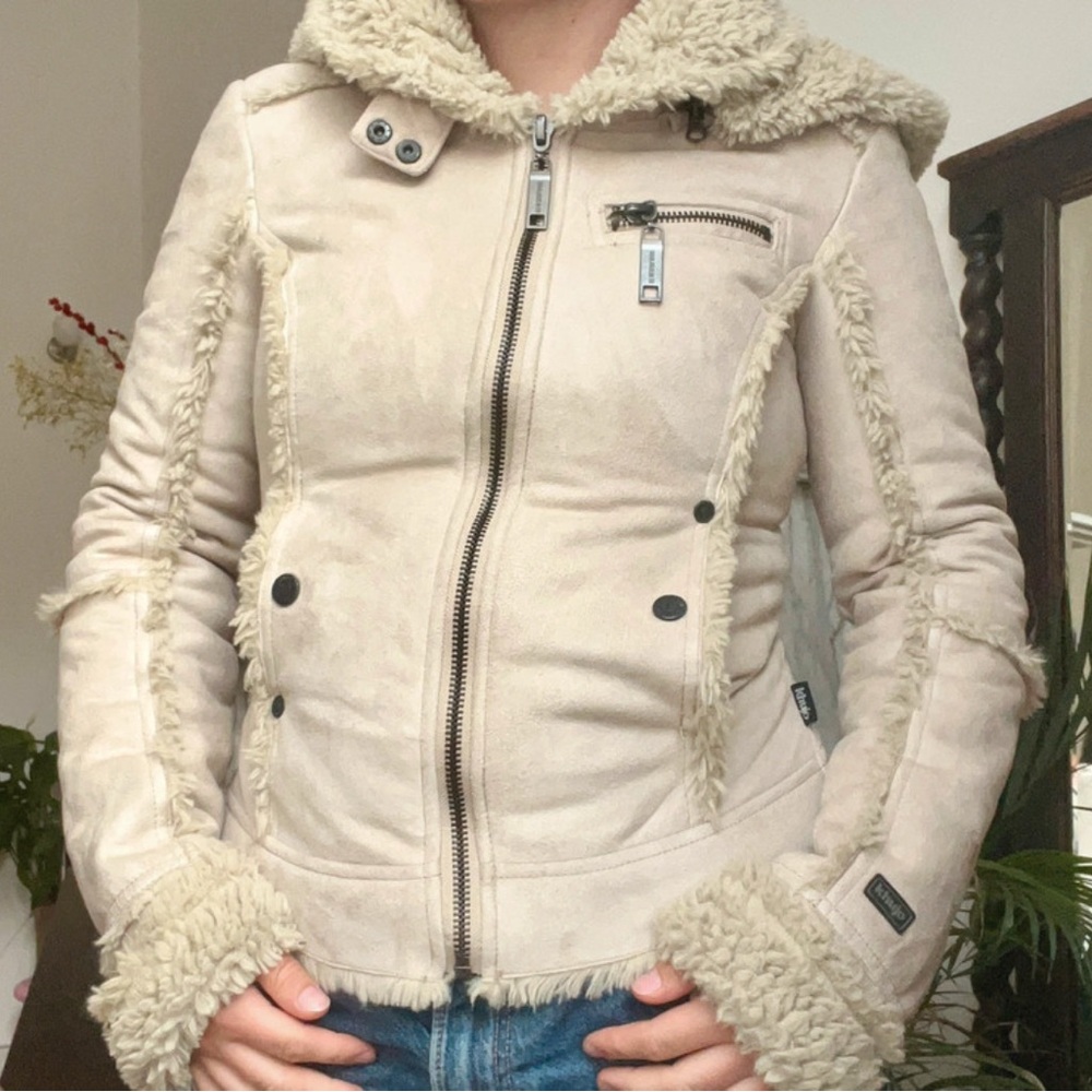 Women's Cream Shearling Jacket